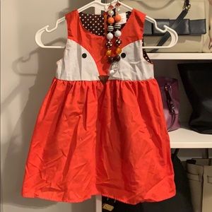 Adorable Fox Dress with matching necklace